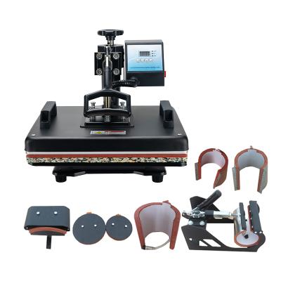 China Mugs/Clothes/Hats/Bags Semi-auto Printer Heat Press Sublimation Machine with Double Aluminum Heating Plates for sale