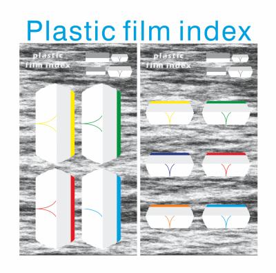 Cina Portatili linguette di plastica d'attaccatura autoadesive di indice della cartella di archivio del film adesivo dell'ANIMALE DOMESTICO da 25 * 45 millimetri in vendita