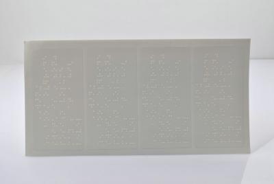 Cina Autoadesivi trasparenti su ordinazione adesivi smontabili di Braille dell'etichetta del PVC/ANIMALE DOMESTICO di ROHS forti in vendita