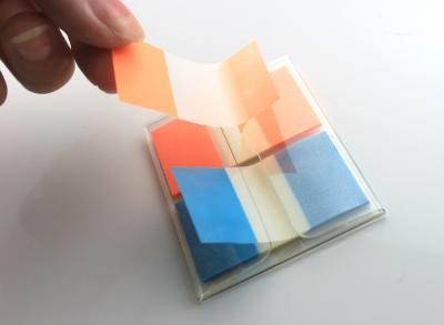 China Custom 25mm * 45mm Blue Durable PET Pop up Sticky Notes For Page Marker / Color - Coding for sale