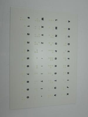 China Gerecycleerd alfabet kaarten Braille leermiddelen voor blinden met goed gevoel Dots Te koop