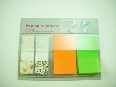 China Colorful Design Promotional PET Pop - up Sticky Notes Memo Pads For Bookmark / Reports for sale