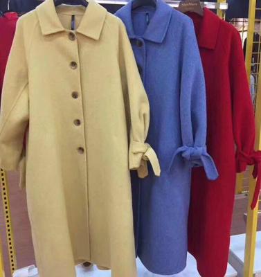 China Reversible 2022 autumn/winter pure loose lapel temperament all-wool cashmere coat permutation double-sided nylon double-breasted coat for sale