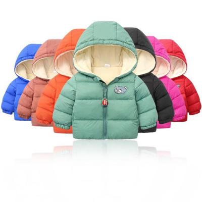 China Sustainable Mid and Toddlers Coat Baby Warm Cotton Padded Coat Boys and Girls Hooded Lambskin Down Children's Clothing Fall and Winte for sale