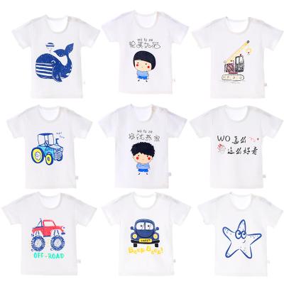 China Summer Children's Breathable Cotton Short Sleeve T-shirt Boys And Girls Cartoon Half Sleeve Baby Top Clothes for sale