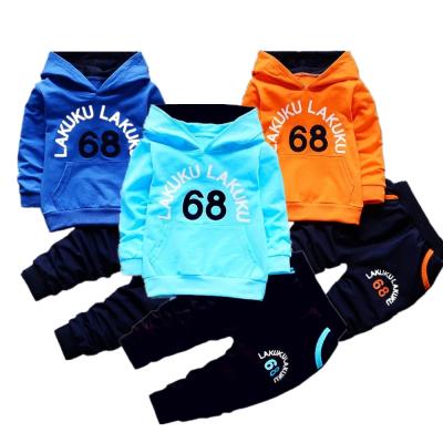 China 2021 casual autumn and winter new children's round collar hoodie two suits for boys and girls Korean version of thickening and sports vel for sale