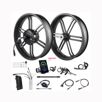 China Two Rim Akkubici 20inch 4.0 Wheel Fat Tire Hub Motor 48v 750w Electric Bike Conversion Kit With 12/17.5Ah Lithium Battery for sale