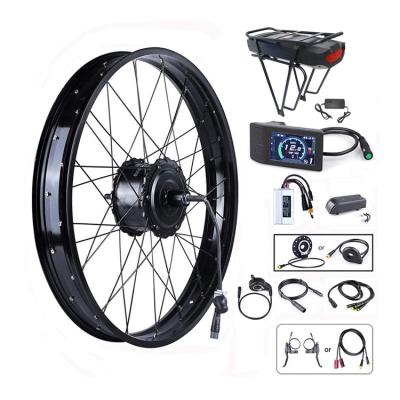 China Akkubici bafang 750w 48v rear wheel gear hub motor single kit electric bicycle brushless parts with rear rack 15/17.5Ah battery for sale