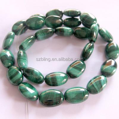 China Wholesale Malachite Stone Beads, Natural Malachite Oval Shape Beads for sale