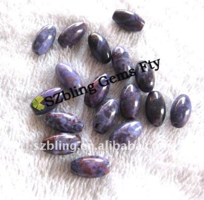 China polished wholesale loose gemstone, natural charoite barrel beads for sale