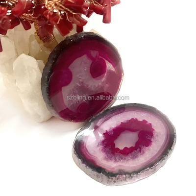 China Polishing Rough Agate, Hot Selling Natural Rough Edge Pink Agate Coasters for sale