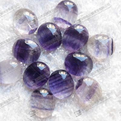 China Polishing Good Quality Natural Stone Loose Beads Purple Fluorite Cabochons For Jewelry Setting for sale