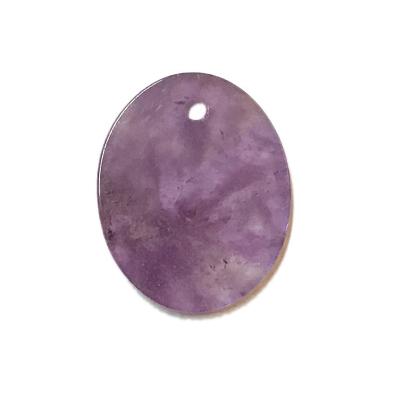 China Other Bulk Sale Gemstone Discs Dog Teeth Amethyst Flat Discs Drilled Hole for sale