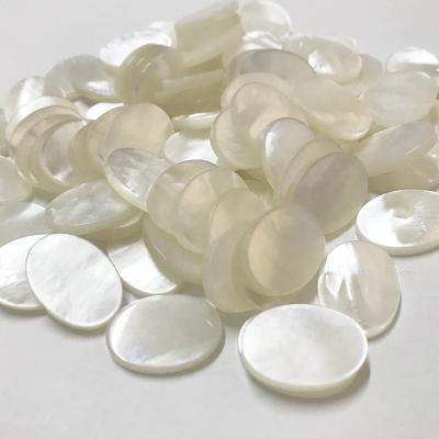 China White pearly oval polishing discs for making earrings for sale