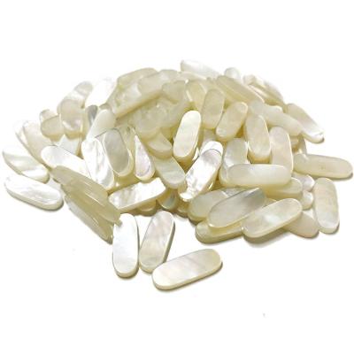 China White BROOM Oval Long Polishing Discs, Pearly Shell Flat Discs for sale