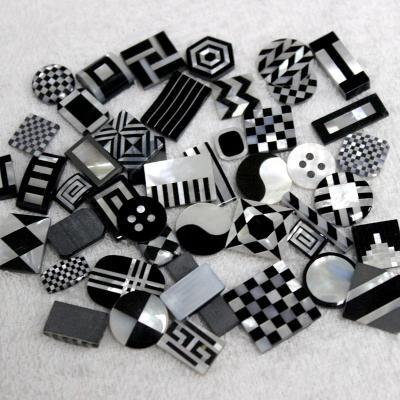 China Polishing MOP+Black Onyx Mosaics, Wholesale Gemstone Mosaics, Latest Designs in Different Shapes and Sizes for sale