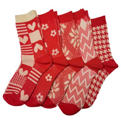 China Low Price Cotton 83% Spandex 2.2% 14.8% Polyester Fiber Women's Footie Boots Red Women's Sock China Cheapest Women's Socks for sale