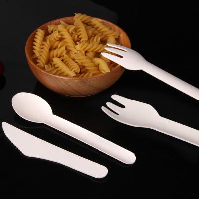 China Disposable Knife And Fork Spoon Party 100% Biodegradable Paper Cutlery Set for sale