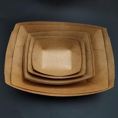 China Disposable Kraft Lunch Takeaway Food Box Package Disposable Paper Container for sale