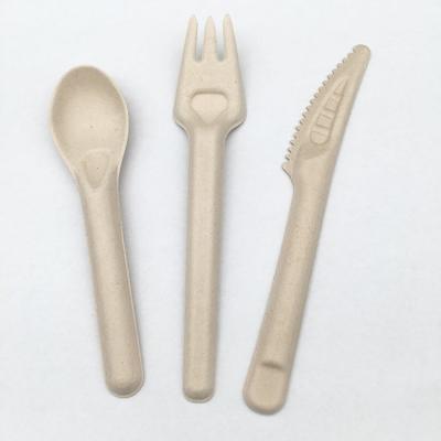 China Hot Sale Home Biodegradable Cutlery Disposable Hotel Restaurant Wedding Party Sugarcane Bagasse Cutlery Set for sale