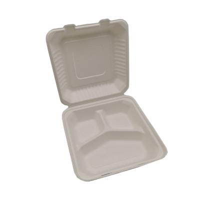 China Division 3 Disposable Snack Food Containers 5 Compartment Microwavable Hot Container Biodegradable Bagasse Containe for sale