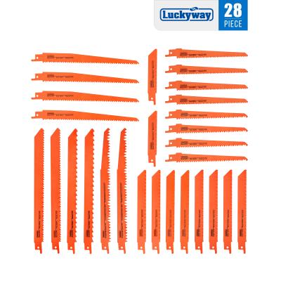 China Luckyway High Quality 28-Piece Interchanging Saw Blades Set for Wood Cutting and Metal Cutting for sale