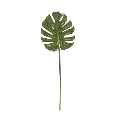 China Silk Gelatinized Monstera Leaf Monstera Leaf Plant Touch Natural Artificial Plants Supply Green Gelatinized Monstera Leaf for sale