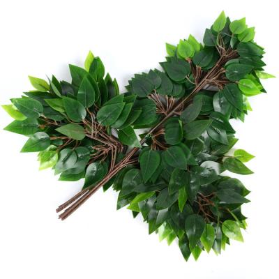 China Touch Natural Home Decoration Plant Strip Ficus Leaf Garden Wedding Christmas Decoration Artificial Plastic Leaf for sale