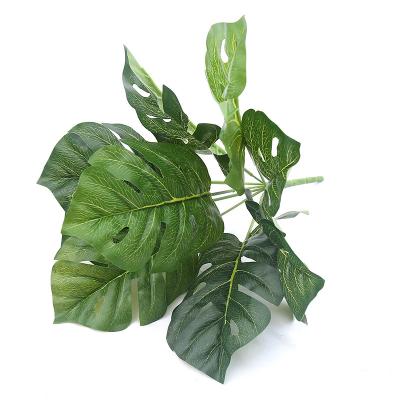 China Wholesale Natural Touch Supply Artificial Tropical Leaf Turtle Back 9 Leaves Green Fern Persian Leaves For Interior Decoration for sale