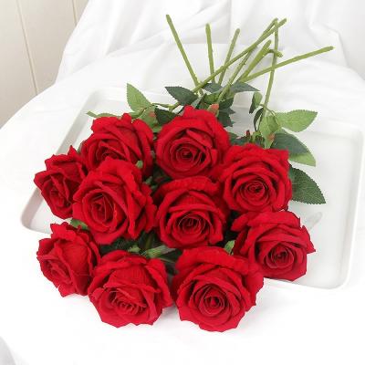 China Factory Direct Sales Colorful Artificial Silk Rose Flower Natural Rose Artificial Flower Cheap Bottom Price Contact for sale