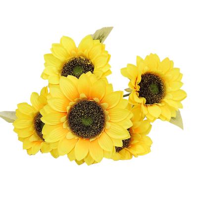 China Simple Romantic Sunflower Bouquet Of Sunflower Artificial Flowers Touch Style Spot Maker Sunflower For Natural Home Decoration for sale