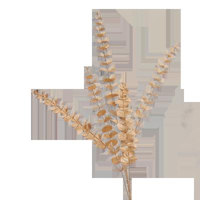 China Eucalyptus artificial flower touch decoration home flower long eucalyptus flower high quality natural leaf gold wedding for sale