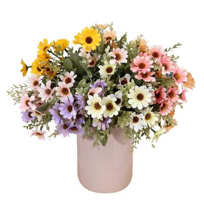 China New Product Beautiful Artificial Flower Small Daisy Artificial Flower Potted Decorative Flower Potted Household Colorful Dining Table Decoration for sale