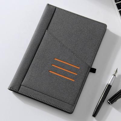 China High quality/simple style PU notebook striped leather cover/beautiful office colorful simple use with pen loop for sale