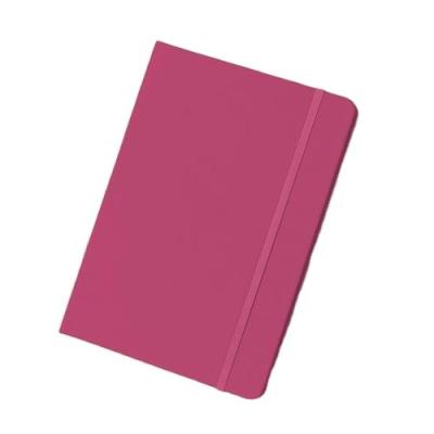 China Gift/Office/School/Promotion/Travel Pink PU Hardcover Book Leather Notebook A5 With Elastic Band for sale