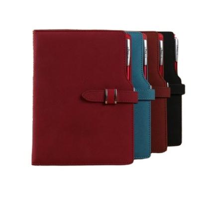 China Luxury PU A5 Leather Hardcover Notebook Journal Notebook Journal Notebook With Pen And Metal Loop for sale