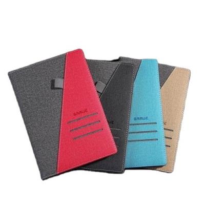 China Wholesale A5 PU Cover Notepad Canvas Thermo Leather Hard Cover Notebook with Card Holders and Pen Loop for sale