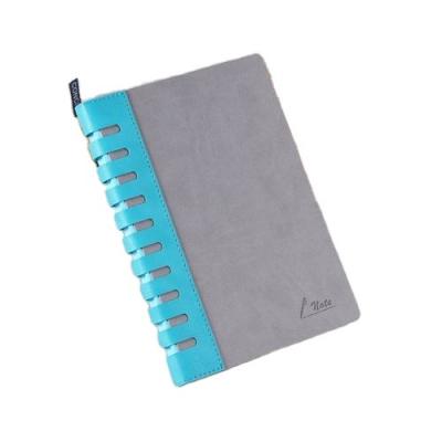 China Gray Double A5 Softcover PU Thermo Leather Softcover Notepad Journal Notebook Printed With Custom Logo for sale