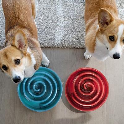 China Sustainable OEM Customized Swirl Anti-Slip Slow Feeder Multi-Color Dog BowlReduces Dog Overeating Improves Digestion Pet Bowl for sale