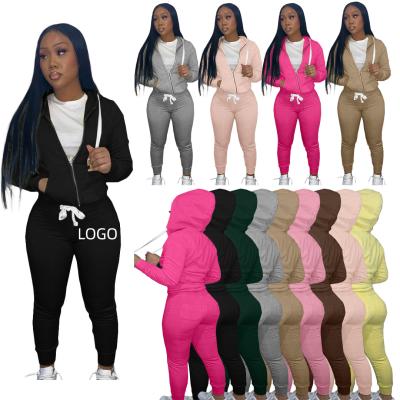 China Wholesale QUICK DRY Joggers Pants Two Piece Pants Set Women's Sportswear Hoodie 2 Piece Set Women Clothing for sale