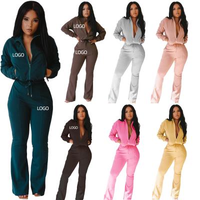 China Autumn Apparel Breathable Custom Tracksuit Women Tracksuit Plain Private Label Sweat Jogging Suit Set for sale