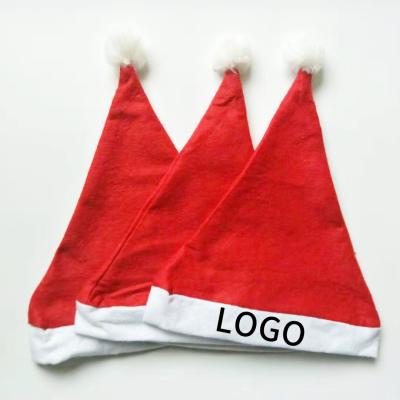 China Non Woven Custom Christmas Hats Gifts Logo Sublimation Blanks Christmas Santa Hat for sale