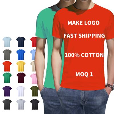 China Anti-Wrinkle 100% Premium Cotton High Quality T-shirt Customize Logo Men's Printed O-Neck T-shirt Custom T-shirt for sale