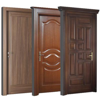 China Entrance modern high quality wood door interior cheap door leaf veneered cheap waterproof solid wood door for sale