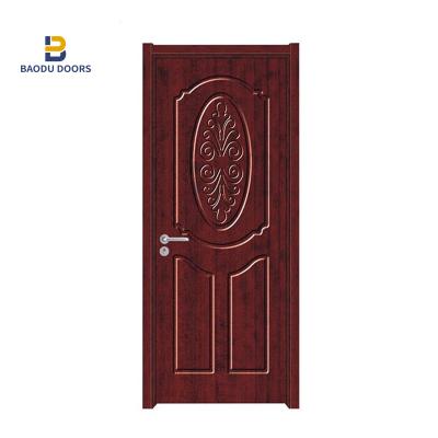 China Baodu modern wooden door with PVC film good quality Exquisitely designed waterproof PVC wooden door for sale