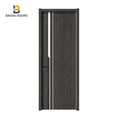 China Modern House Wpc Door Interior Waterproof Wpc Door Skin Wood Plastic Composite Flush Panel Door for sale