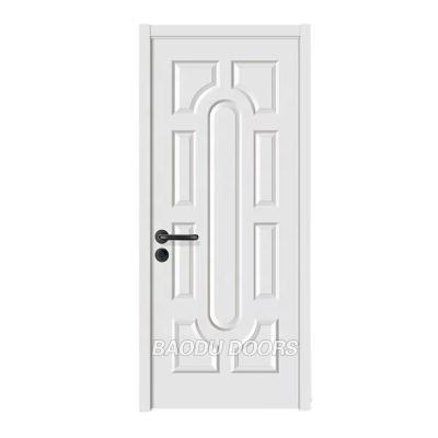 China Modern White Modern Smooth Primer Door Interior Molded Wooden Doors Economical Solid Door for sale