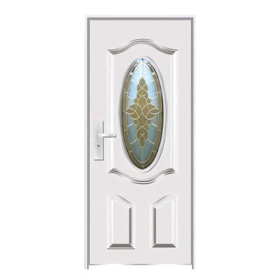 China Hot Selling Latest Design Standard Size Modern Superior House Front Entrance Security Steel Door With Glass for sale