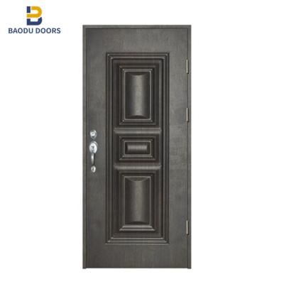 China BAODU DOOR Modern Top American Steel Door Entrance Steel Base Track Design for sale