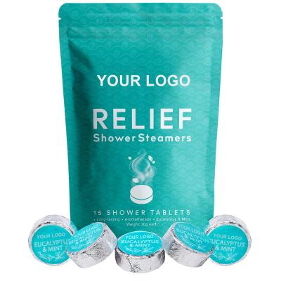 China Wash away all day stress fatigue melts dissolve in tub 15 EUCALYPTUS & PEPPERMINT ESSENTIAL OIL AROMATHERAPY SCENTED BATH BOMB FOR YOU NASAL OBSTRUCTION RELIEF SHOWER STEAM TABLETS for sale